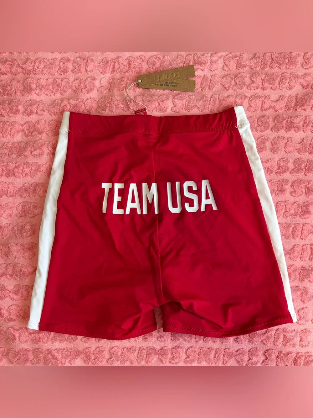 🇺🇸 SKIMS Olympic Mid Waist Swim Short | Red | XS | NWT 🏷️
